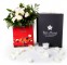 Caja regalo 12 rosas blancas + Nestlé_caja-pequeña-negra-+-12-blancas-+vela-+-bombones-grande