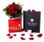 Caja regalo 12 rosas rojas + Nestlé_caja-pequeña-negra-+-12-rojas-+vela-+-bombones-grande