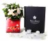 Caja regalo 15 rosas blancas + Nestlé grande _caja-grande-negra-+-15-blancas-+-bombones-+-vela