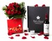 Caja regalo 15 rosas rojas + Nestlé grande + vino Rioja _caja-grande-negra-+-15-rojas-+-bombones-y-vela-con-botella-tinto