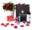 Caja regalo 6 rosas rojas + Nestlé + Durex + vino Rioja_caja-pequeña-negra-+-6-rojas-+-bombones-+-durex-+-velas-+-tinto